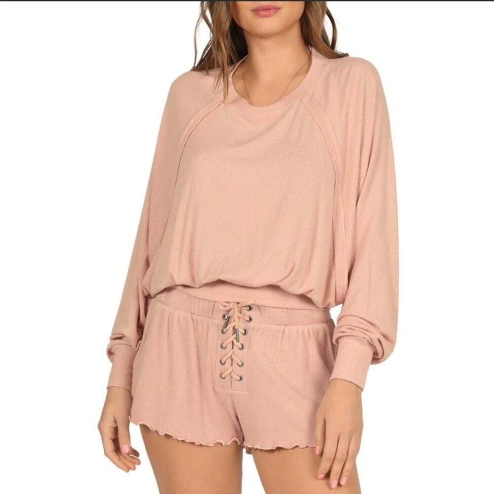 NWT Vintage Havana 2 Piece Set Ribbed Knit Top/Shorts Small